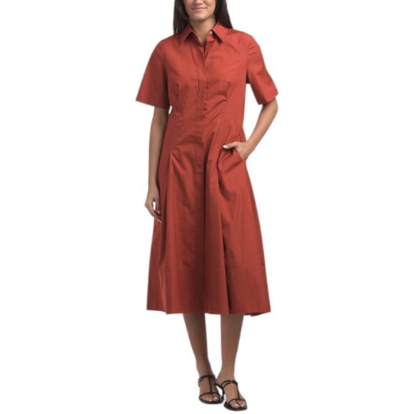 VINCE Short Sleeve Shirt Dress